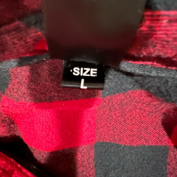 Burnside Red and Black Buffalo Plaid Button Down Shirt Libertine Brewing Large - Picture 3 of 8